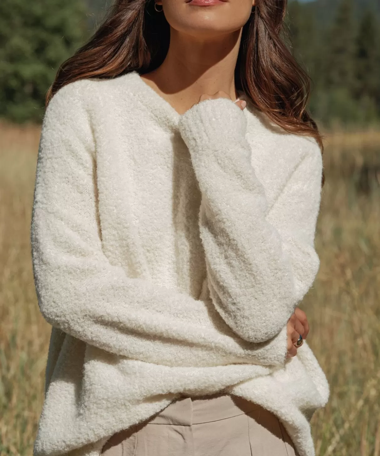 Women Jenni Kayne Alpaca Boucle Cocoon Crewneck