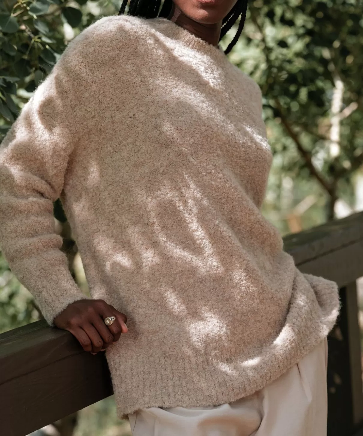 Women Jenni Kayne Alpaca Boucle Cocoon Crewneck