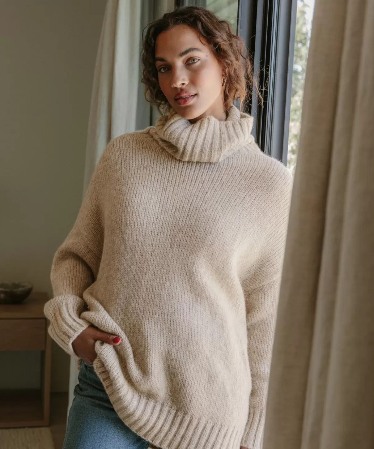 Women Jenni Kayne Alpaca Cocoon Turtleneck