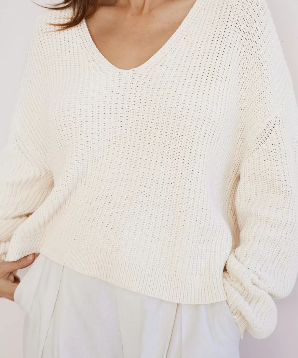 Women Jenni Kayne Cropped Cotton Cabin Sweater