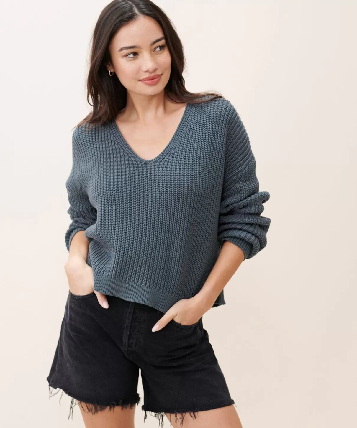 Women Jenni Kayne Cropped Cotton Cabin Sweater