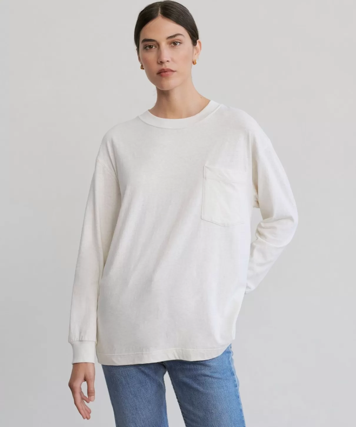 Women Jenni Kayne Long-Sleeve Vintage Pocket Tee